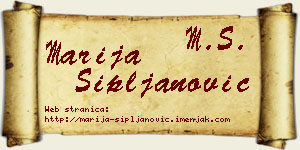 Marija Sipljanović vizit kartica